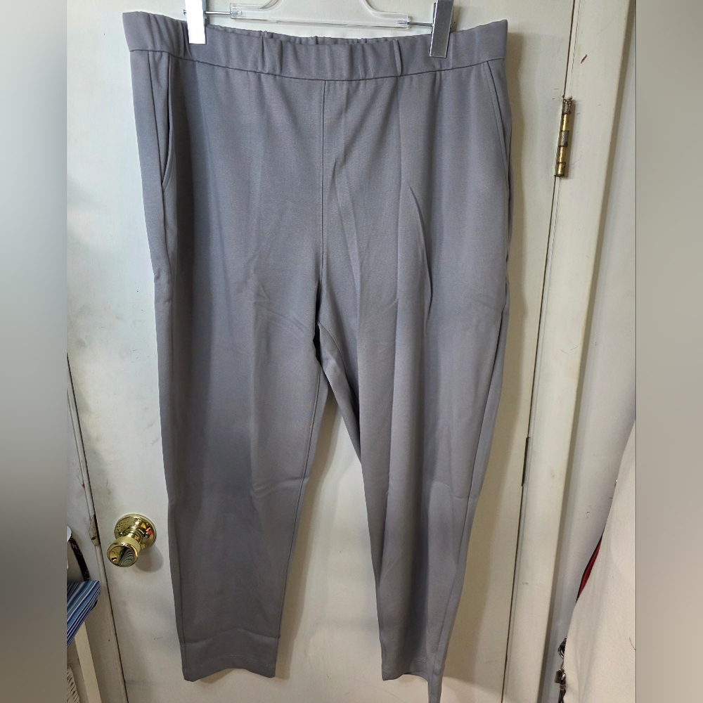 Eileen Fisher Pull-On Lt Gray Pants Size XL, Inseam 27.5"